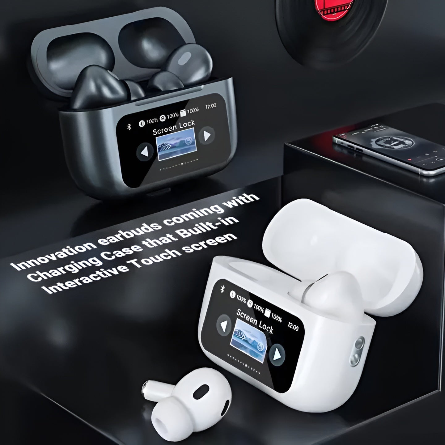 A9 Pro Touch Screen Display Anc Wireless Earbuds