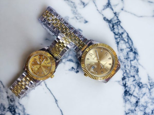 ROLEX Chain Pair Date Wrist Watch