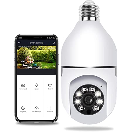 Speed-x Bulb Camera 1080p Wifi 360 Degree Panoramic Night Vision Two-way Audio Motion Detectionnew Speed-x Bulb Camera 1080p Wifi 360 Degree Panoramic Night Vision Two-way Audio Motion Detection